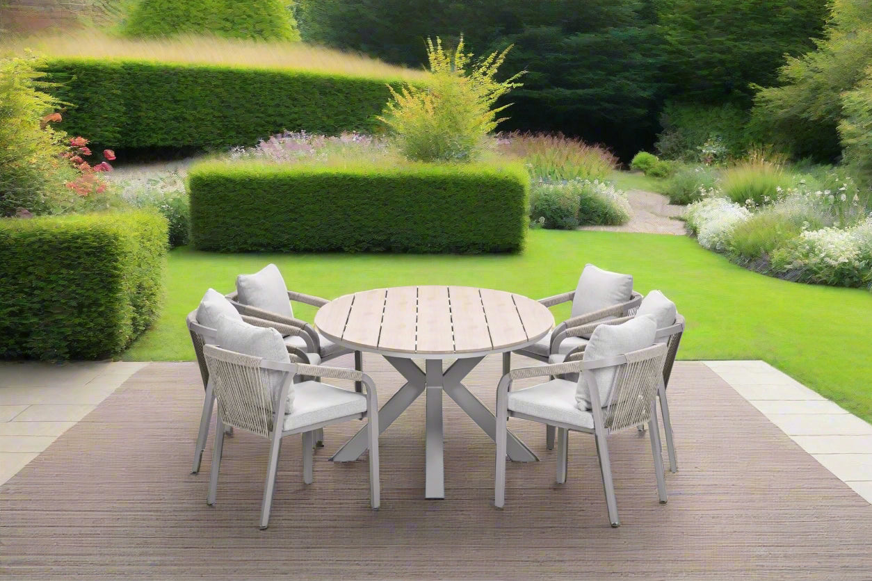 Edison Natural - Six Seater Oval Dining Suite with Monti Chairs