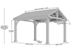 Cotswold 4.2m x 3.6m Wooden Pergola