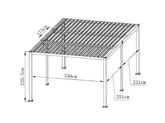 Faro 5.4m x 3.5m Free Standing Pergola