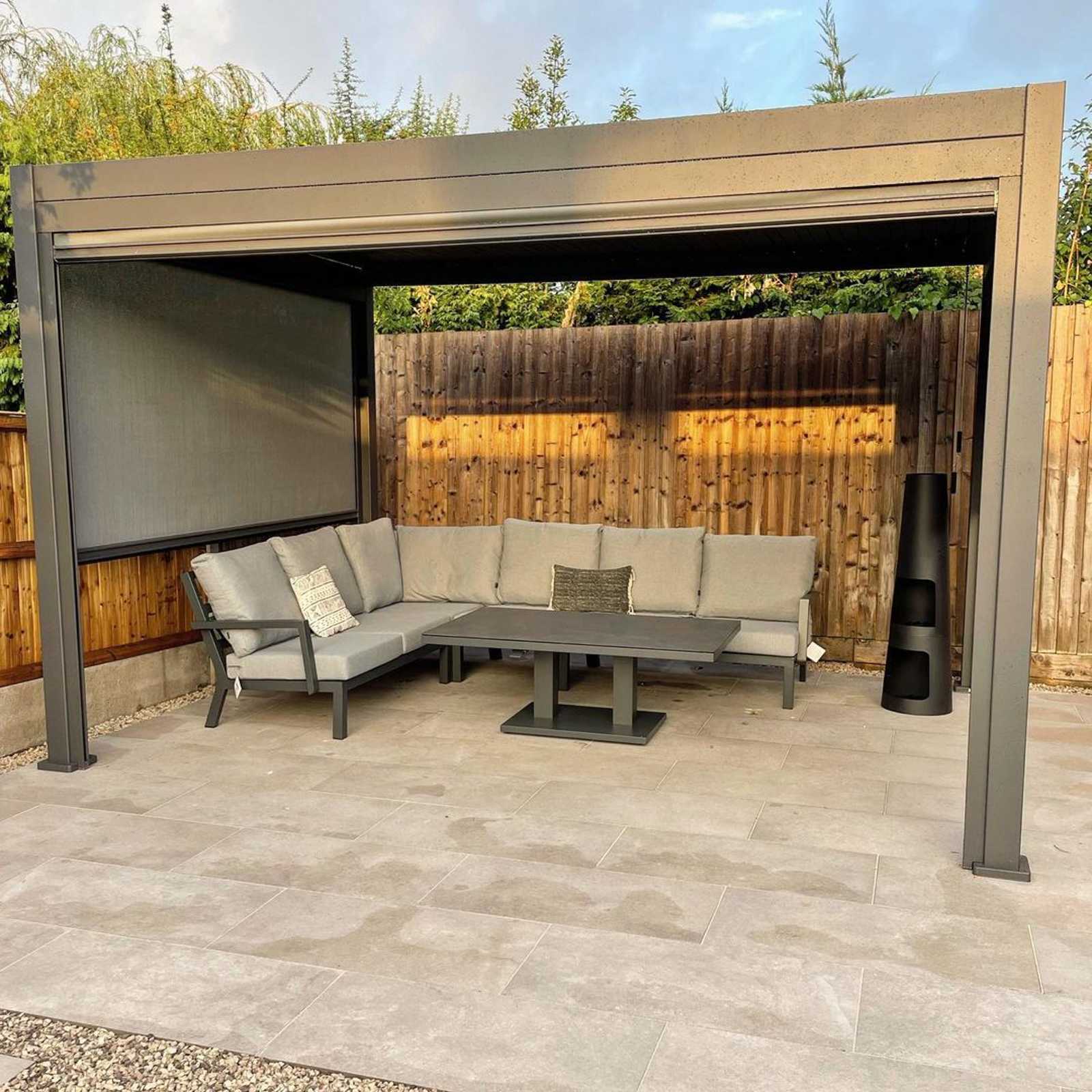 Tivoli 4m x 3m Grey Frame Free Standing Pergola