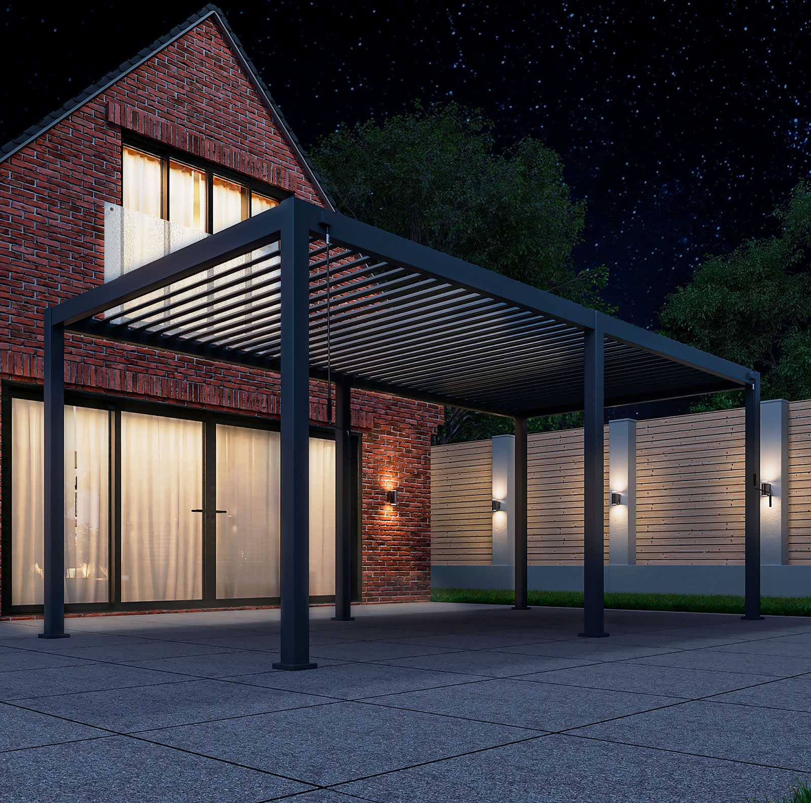 Tivoli 6m x 3m Grey Frame Free Standing Pergola