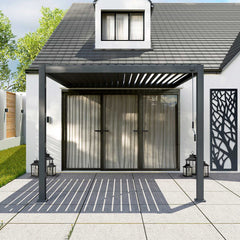 Tivoli 3.6m x 3m Grey Frame Wall Mounted Pergola