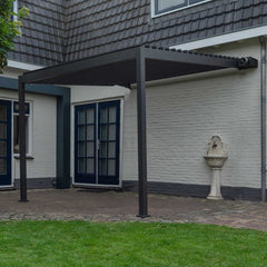 Tivoli 3.6m x 3m Grey Frame Wall Mounted Pergola