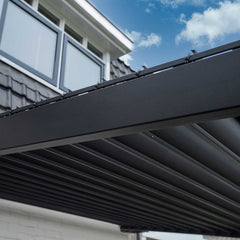 Tivoli 3.6m x 3m Grey Frame Wall Mounted Pergola