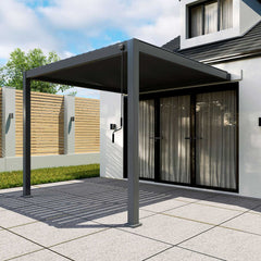 Tivoli 3.6m x 3m Grey Frame Wall Mounted Pergola