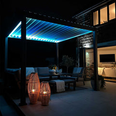Tivoli E-LED 3m x 3m Grey Frame Free Standing Pergola