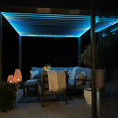 Tivoli E-LED 3m x 3m Grey Frame Free Standing Pergola