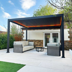 Tivoli E-LED 4m x 3m Grey Frame Free Standing Pergola