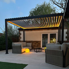 Tivoli E-LED 4m x 3m Grey Frame Free Standing Pergola