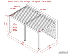 Sagres 5m x 3m Wall Mounted Pergola