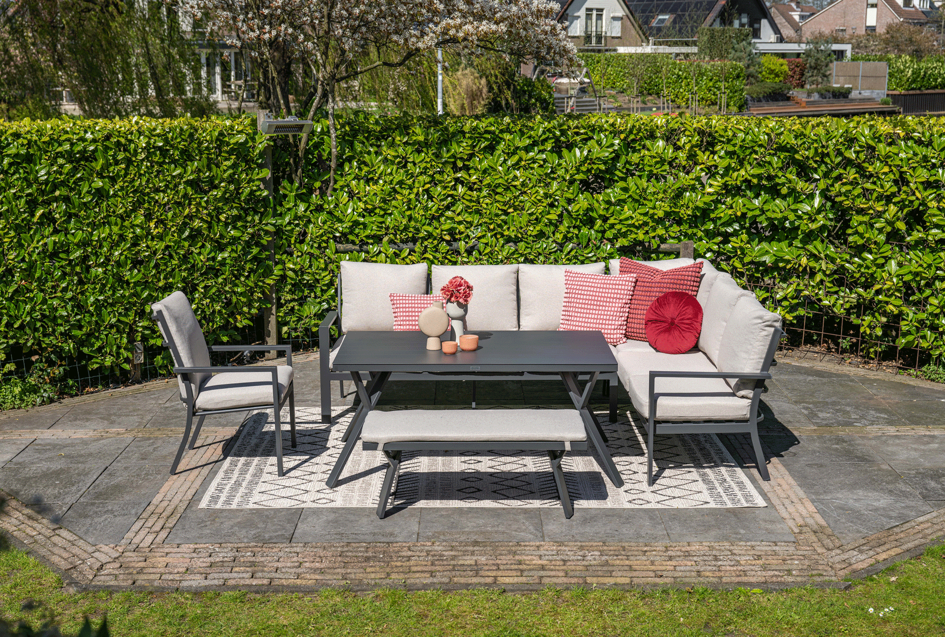 Sergio - Lounge & Dining Corner Sofa, with Table, Bench and Optional Chair