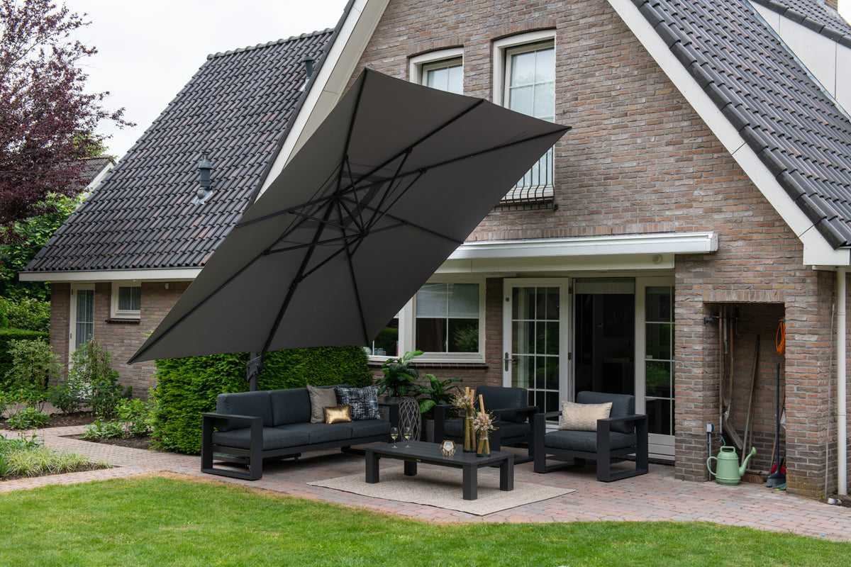 Hawaii 400cm Square Parasol with Dark Grey Canopy