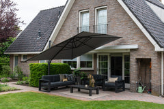 Hawaii 400cm x 400cm Square Cantilever Parasol with 150kg Moveable Granite Base