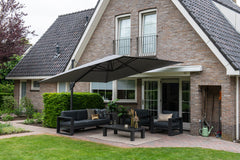 Hawaii 400cm x 400cm Square Cantilever Parasol with 150kg Moveable Granite Base