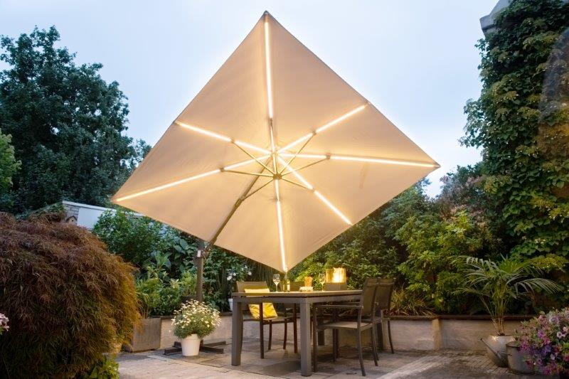Light up cantilever parasol