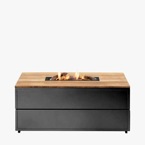 Snug Teak Rectangular Fire Pit