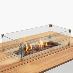 Snug Teak Rectangular Fire Pit