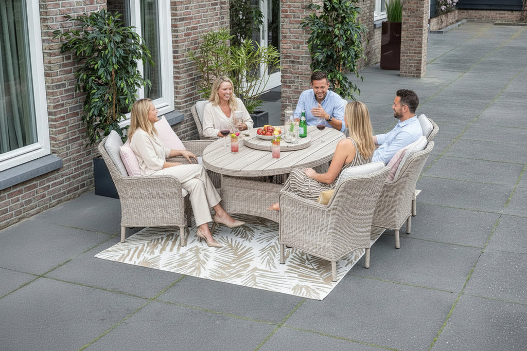 Jersey 6 Seater Oval Dining Suite with Lazy Susan