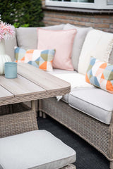 Jersey Corner Sofa with Height Adjustable Table