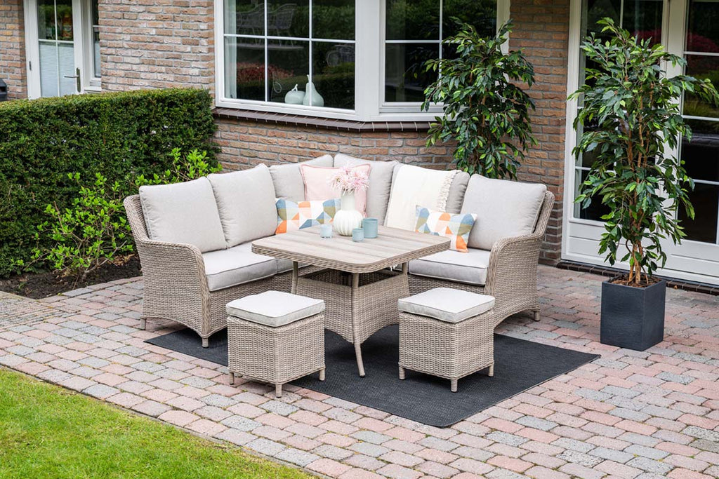 Jersey Corner Sofa with Height Adjustable Table