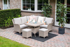 Jersey Corner Sofa with Height Adjustable Table