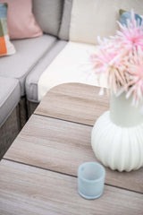 Jersey Corner Sofa with Height Adjustable Table