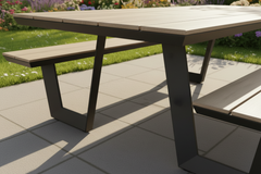 Bell 200cm Picnic Bench in Dark and Light Grey