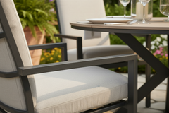 Edison Natural - Six Seater Oval Dining Suite with Sergio Chairs - Sand Cushions