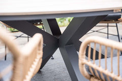 Edison Natural - Eight Seater Oval Dining Suite with Margriet Chairs