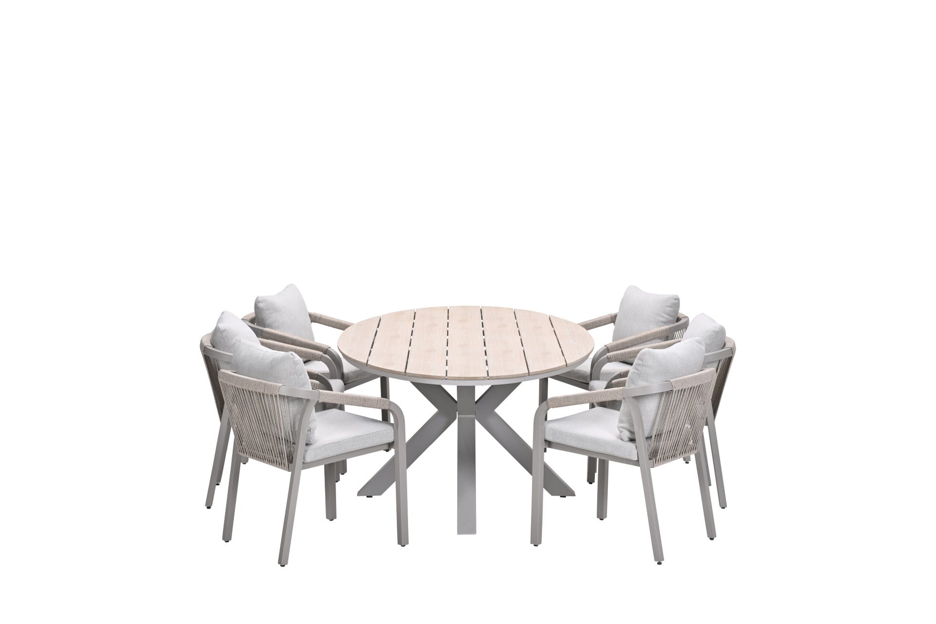 Edison Natural - Six Seater Oval Dining Suite with Monti Chairs