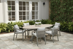 Edison Natural - Six Seater Oval Dining Suite with Monti Chairs
