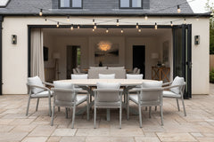 Edison Natural - Six Seater Oval Dining Suite with Monti Chairs