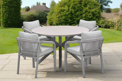 Edison Natural - Four Seater Round Dining Suite with Monti Chairs