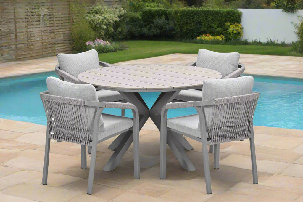 Edison Natural - Four Seater Round Dining Suite with Monti Chairs