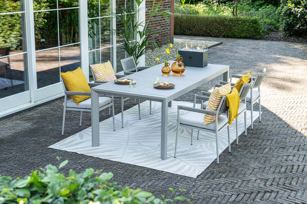 Latina 6 Seater Extending Dining Table with Barcelona Dining Chairs