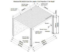 Sagres 3.6m x 3m Wall Mounted Pergola