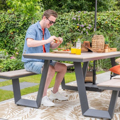 Bell 200cm Picnic Bench in Dark and Light Grey