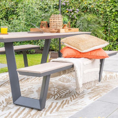 Bell 200cm Picnic Bench in Dark and Light Grey