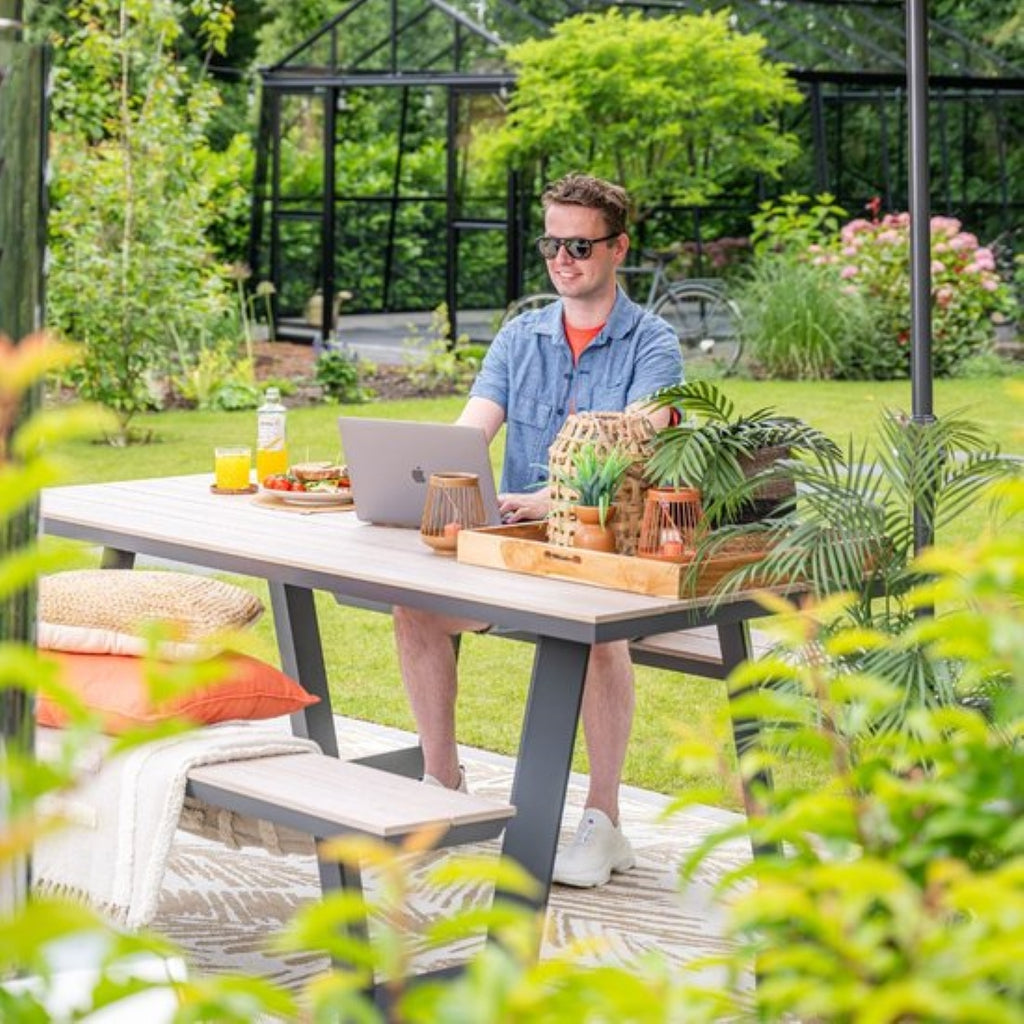 Bell 200cm Picnic Bench in Dark and Light Grey