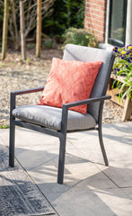 Domingo 4 Seater Dining Table with Sergio Dining Chairs - Light Grey Cushions