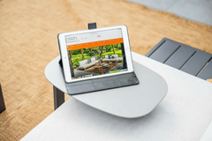 Lucca Laptop Table - Taupe and Carbon Black