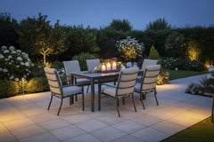 Domingo 4 Seater Dining Table with Sergio Dining Chairs - Light Grey Cushions