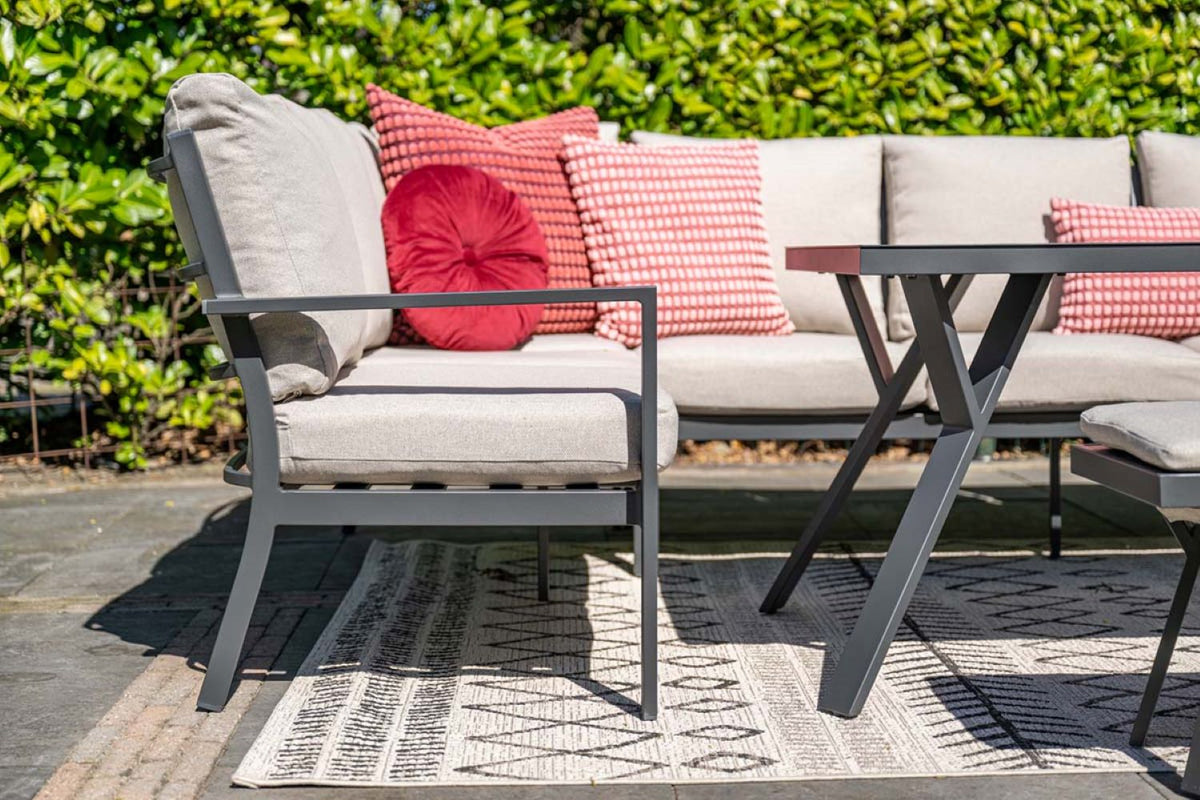 Sergio Outdoor Lounge Dining Corner Sofa with Table & Bench