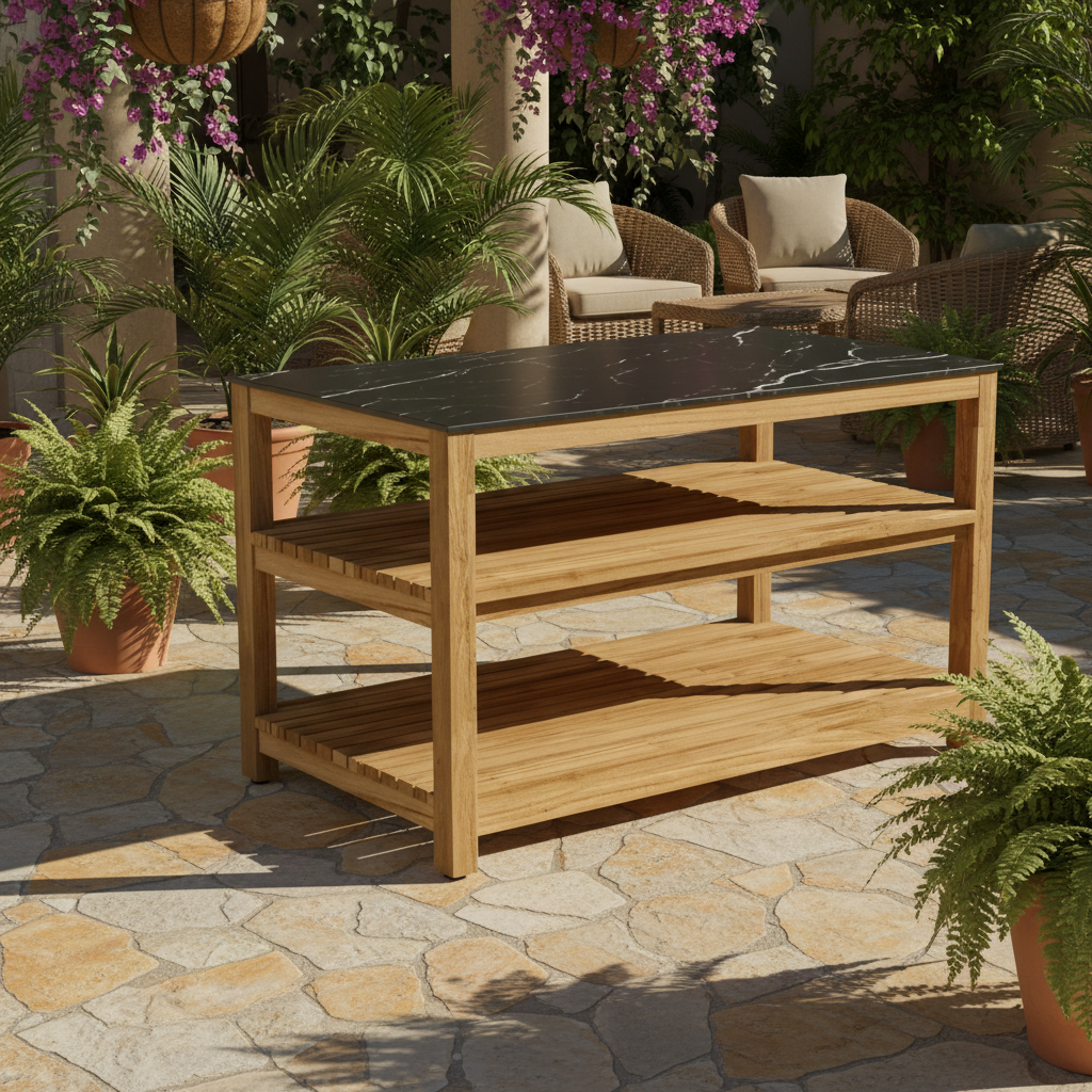 Avellino Teak BBQ Table Unit Only