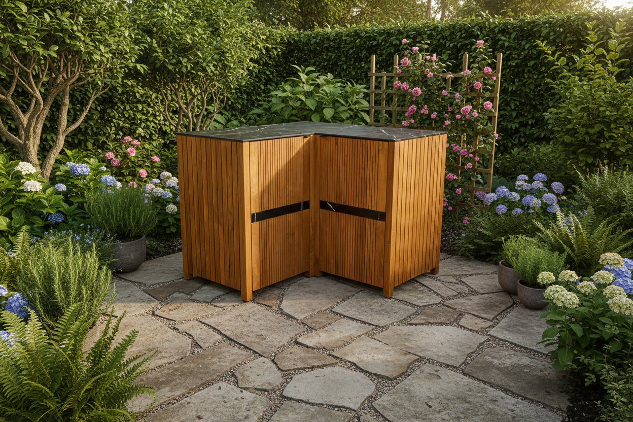 Avellino Teak Outdoor Kitchen Corner Unit