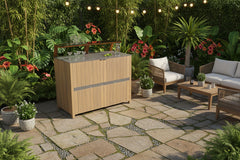 Avellino Teak Outdoor Kitchen Bar Shelf Unit