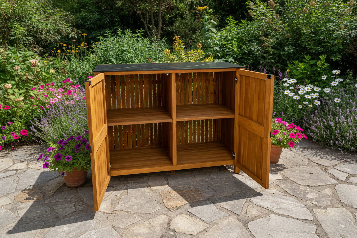 Avellino Teak Outdoor Kitchen Double Door Unit