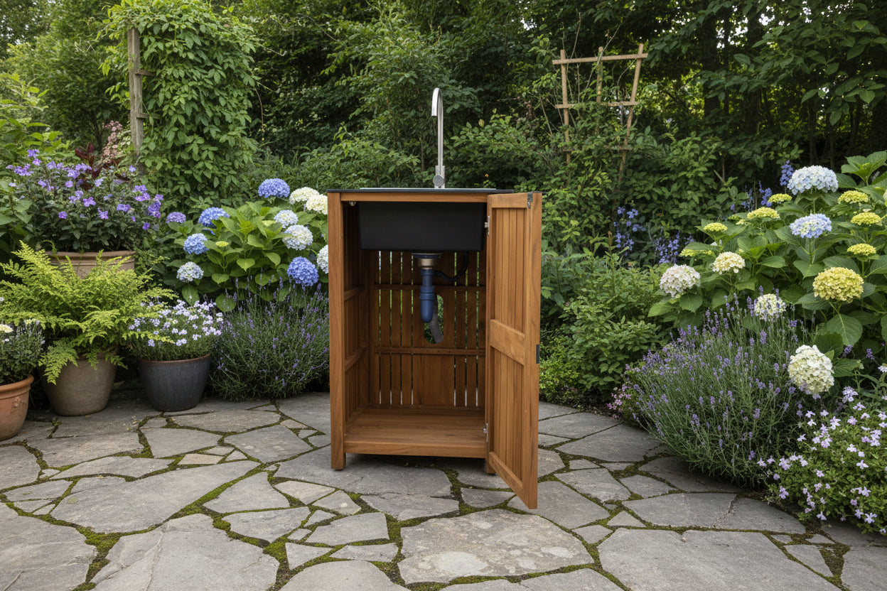 Avellino Teak Outdoor Kitchen Sink Unit