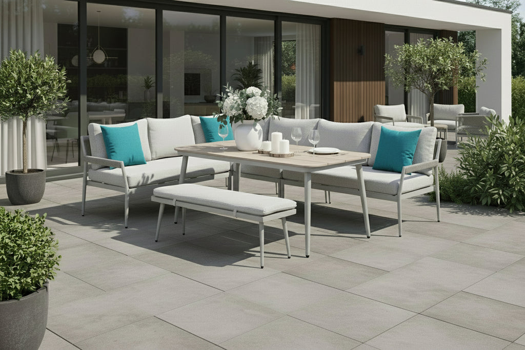 Barcelona - Lounge & Dining Corner Sofa, with Table, Bench and Optional Chair