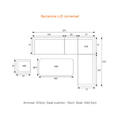 Barcelona - Lounge & Dining Corner Sofa, with Table, Bench and Optional Chair